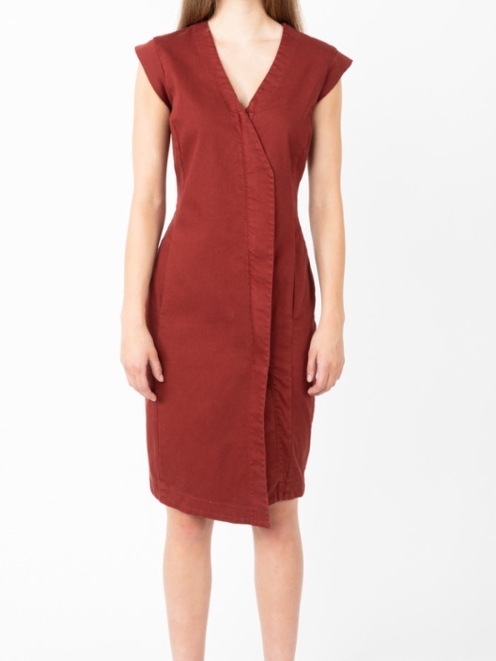 Prairie Underground Double Agent Stretch Denim Dress in Oxblood (M)